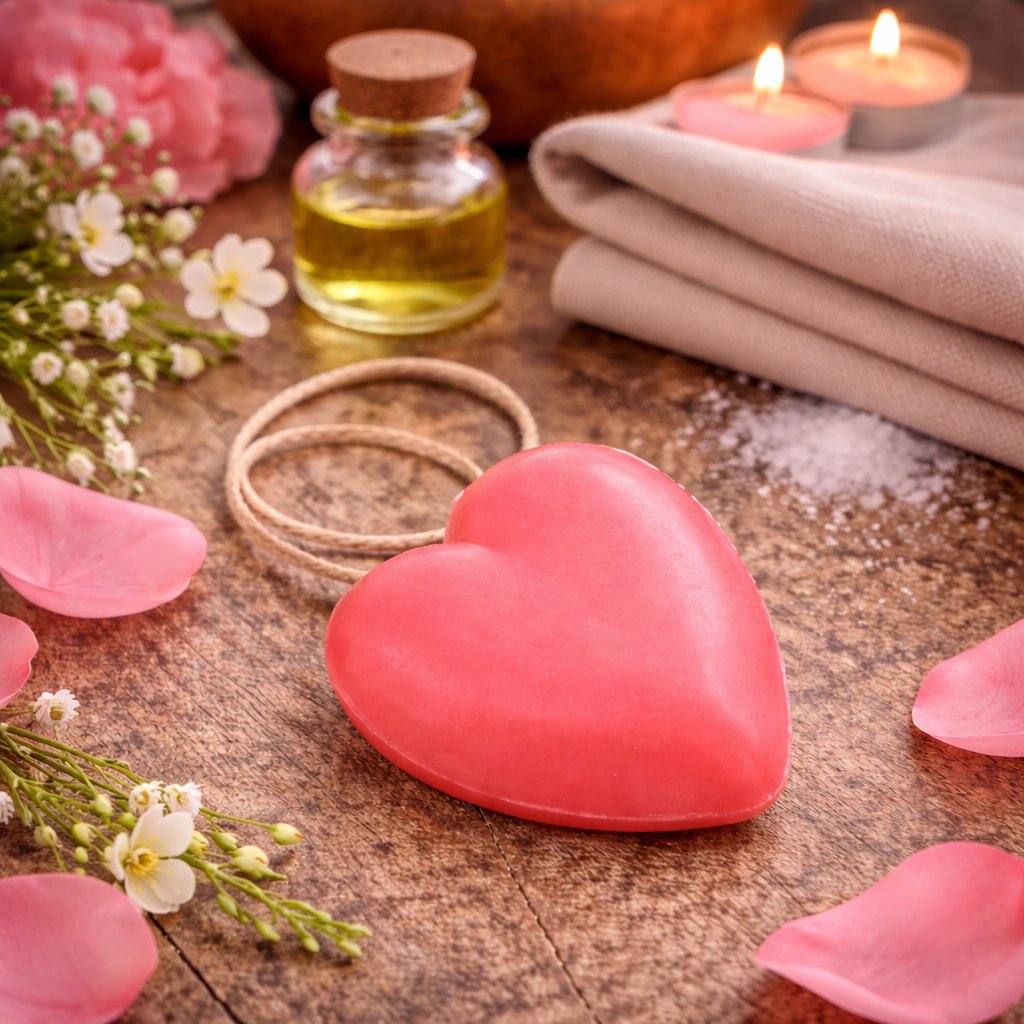95g Large Heart Soap on a Rope - I Love You