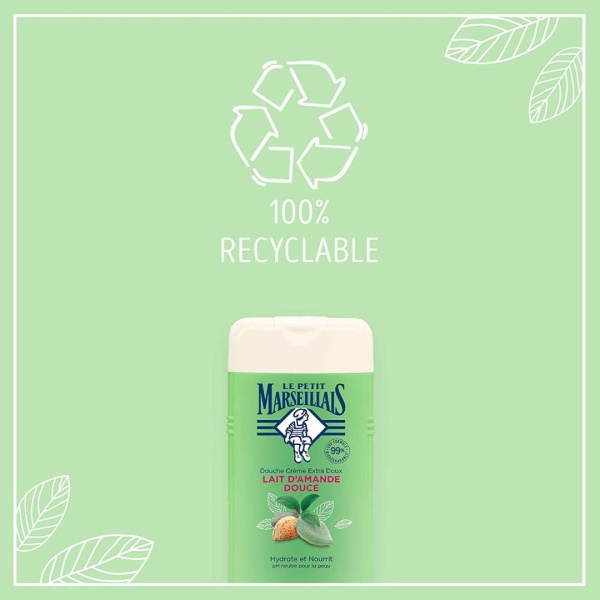 Le Petit Marseillais Duschcreme Extra Weich Mit Bio-Mandelmilch - 250 Ml, PH-hautneutral & Zu 92% Natürlichen Ursprungs